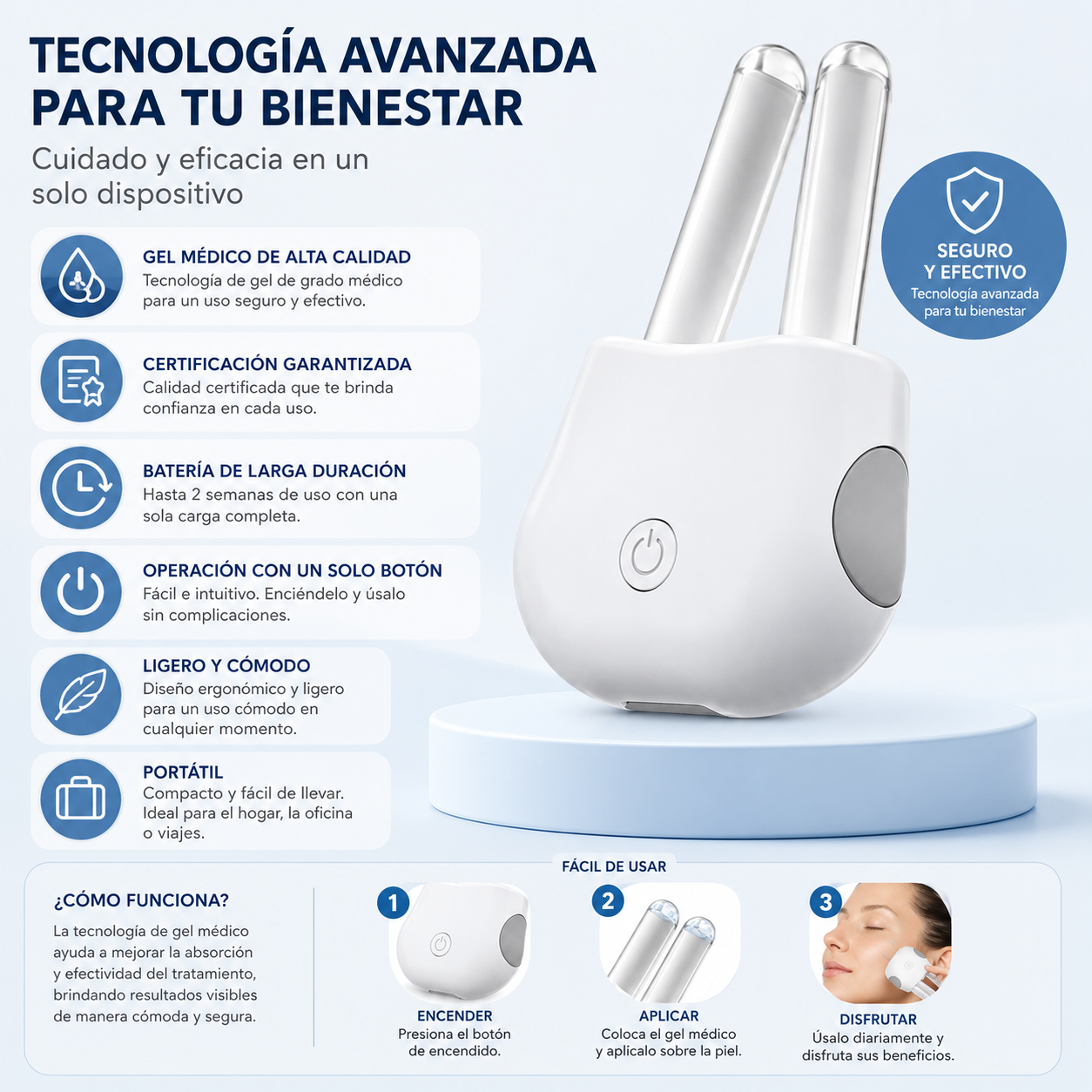 Descongestionador nasal infrarrojo, vista lateral