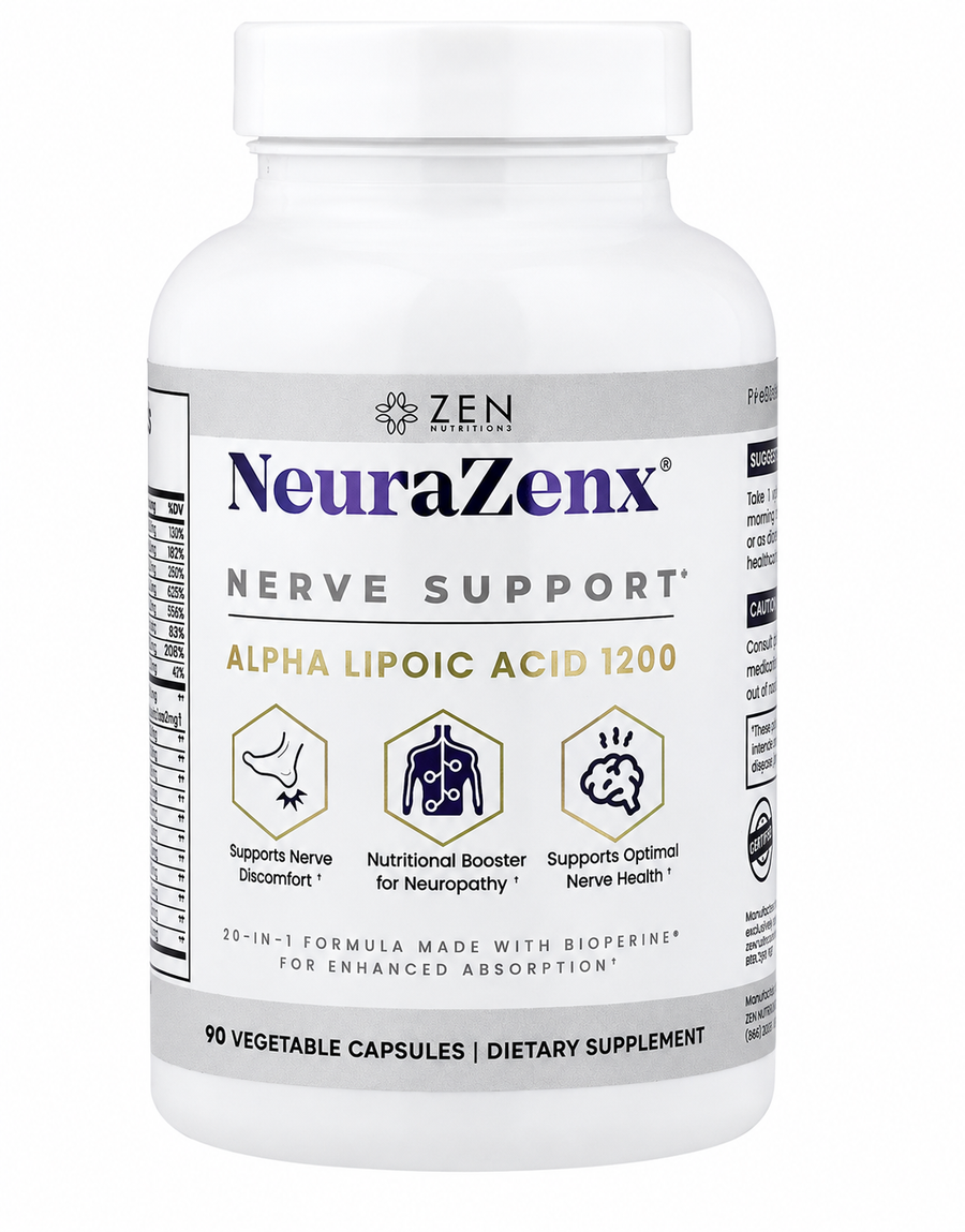 Suplemento NeuraZenX Nutrients, frasco