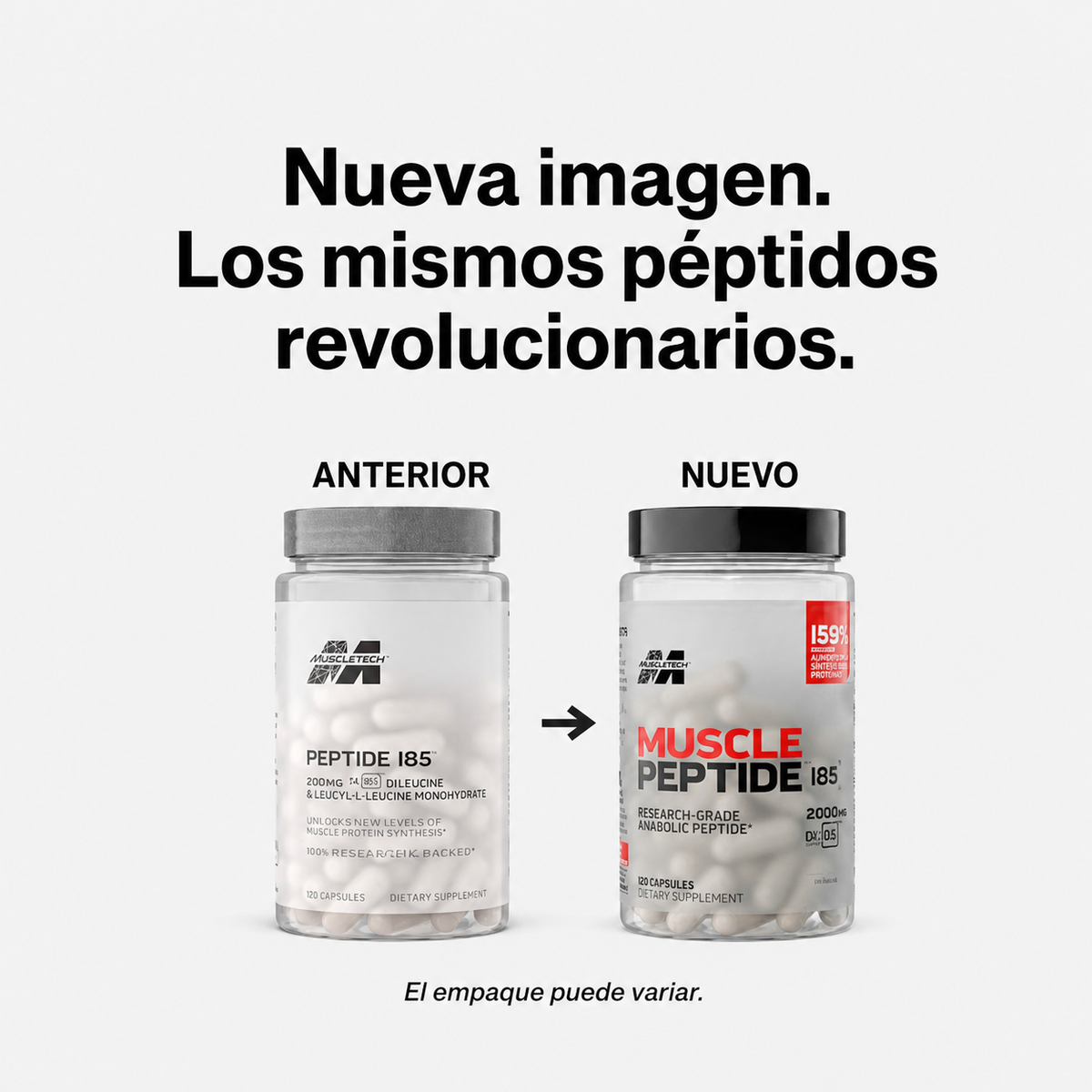 Comparación de presentaciones de MuscleTech Muscle Peptide 185