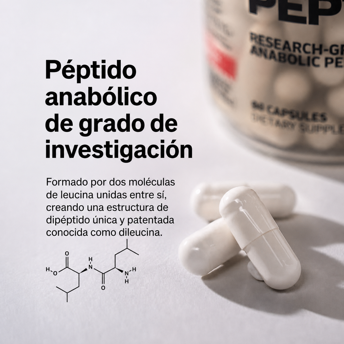 Estructura de DL-185 dileucina formada por dos moléculas de leucina
