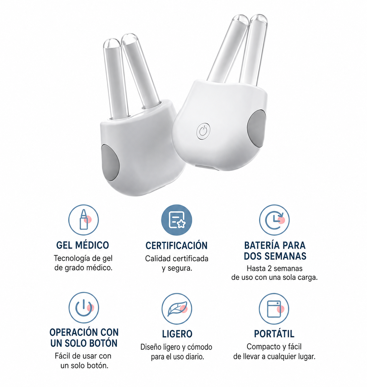 Descongestionador nasal infrarrojo, contenido y accesorios